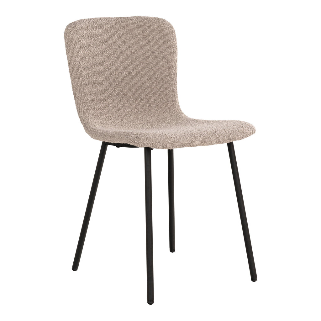 Halden Dining Chair - Bouclé, beige, black legs HN1233 (set of 2)