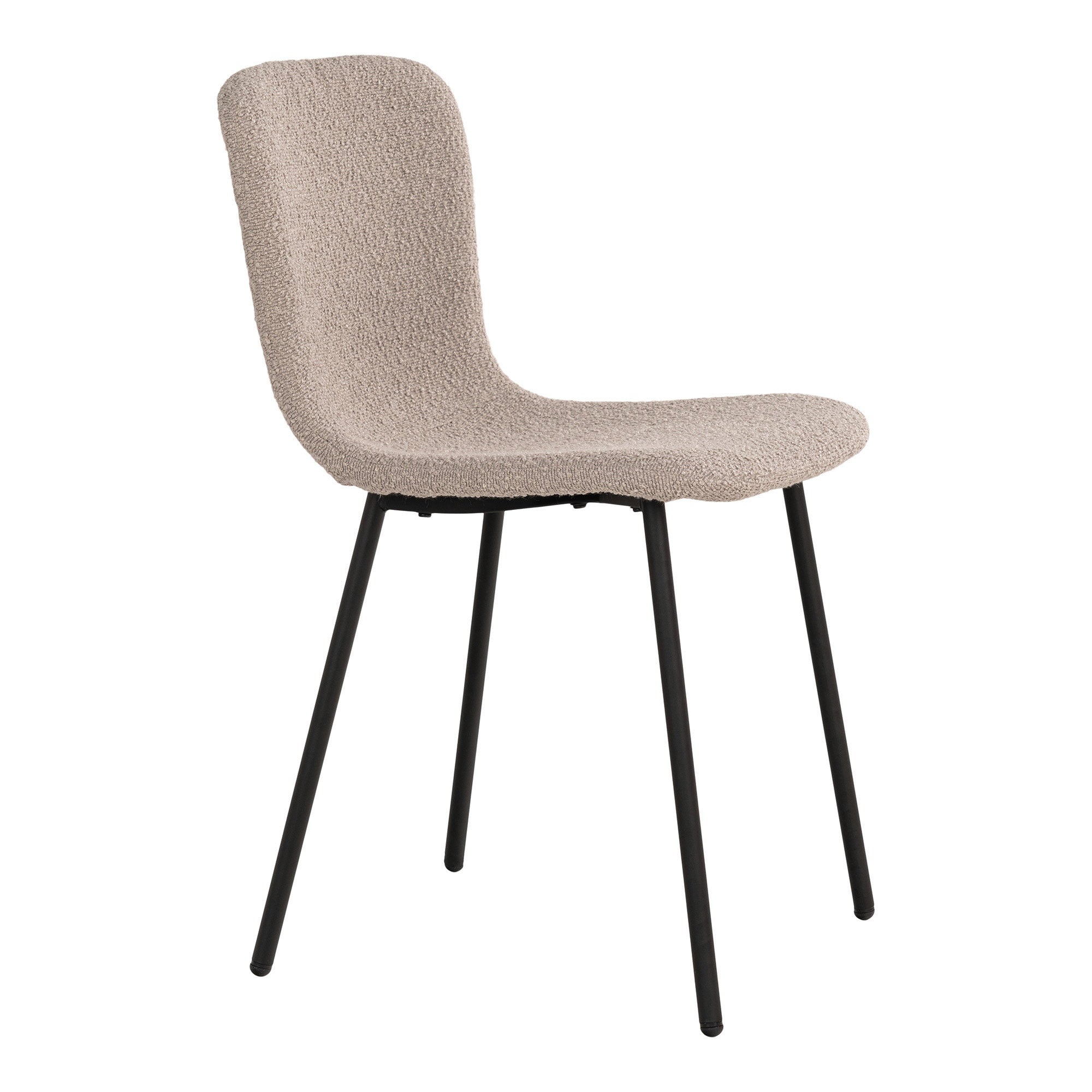 Halden Dining Chair - Bouclé, beige, black legs HN1233 (set of 2)
