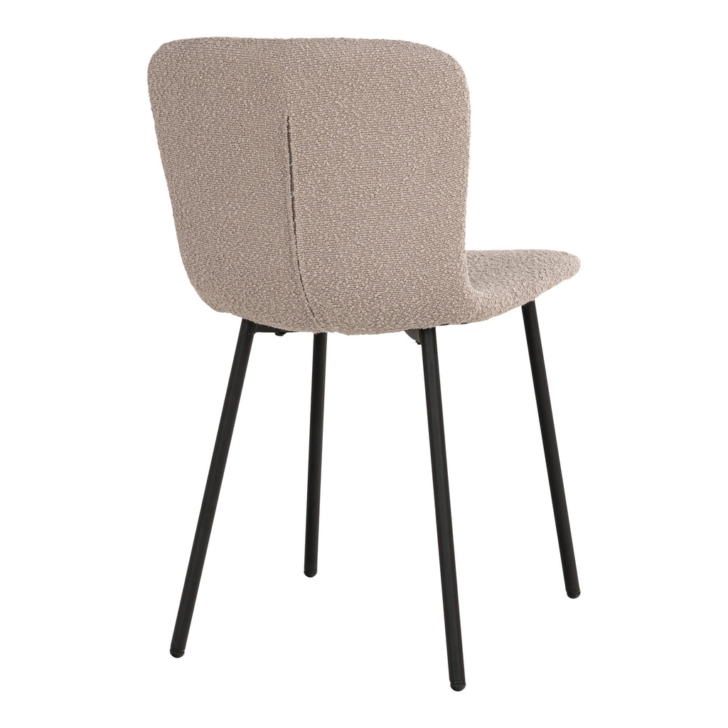 Halden Dining Chair - Bouclé, beige, black legs HN1233 (set of 2)