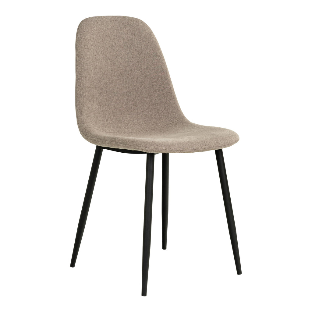 Stockholm Eetkamerstoel - Steenkleurig, zwarte poten HN1231 (set van 2)