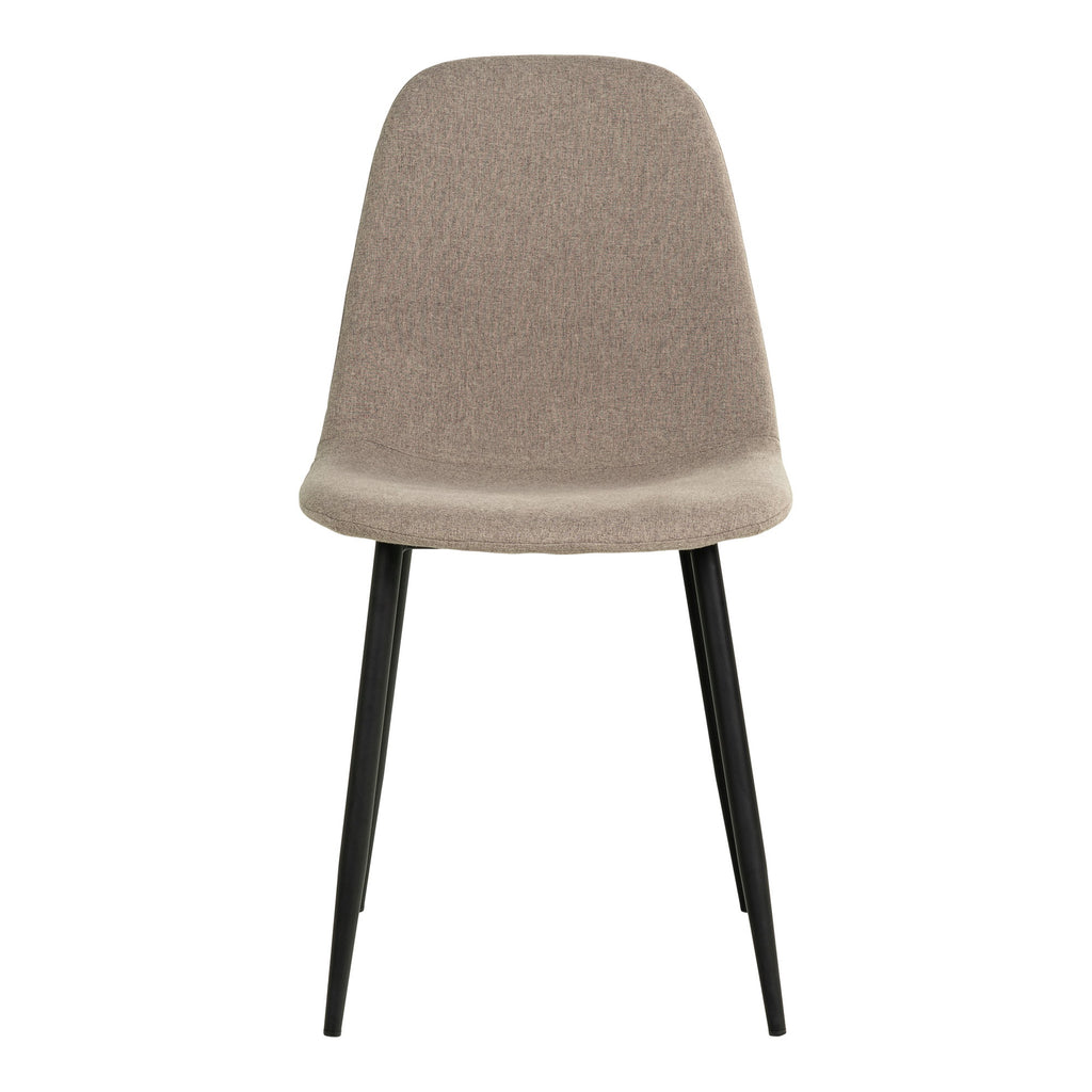 Stockholm Eetkamerstoel - Steenkleurig, zwarte poten HN1231 (set van 2)