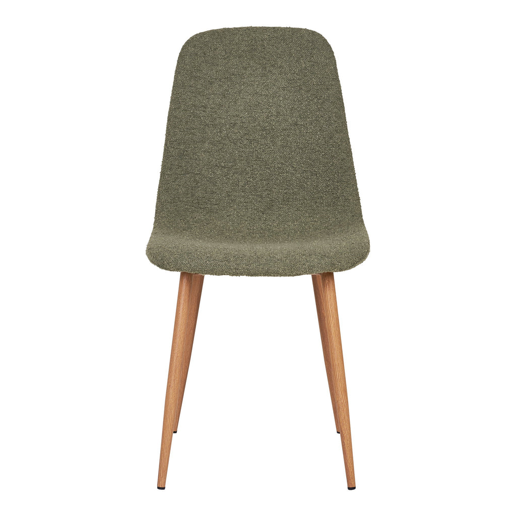 Stockholm Dining Chair - Bouclé, dark green, wood-look legs HN1236 (set of 2)
