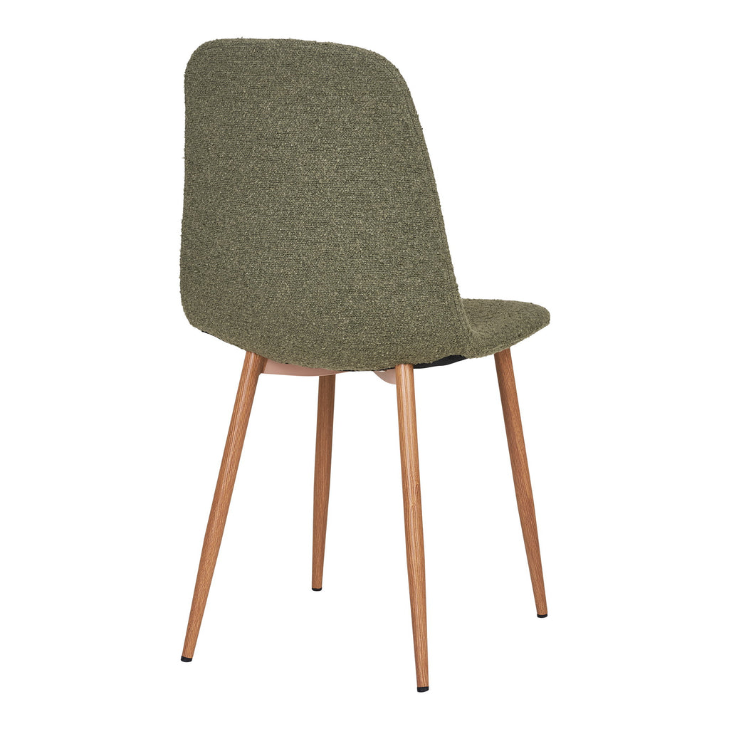 Stockholm Dining Chair - Bouclé, dark green, wood-look legs HN1236 (set of 2)