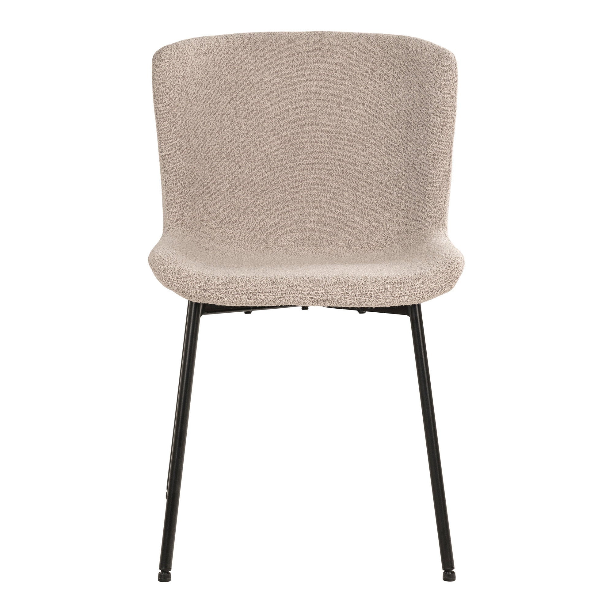 Maceda Eetkamerstoel - Bouclé, beige, zwarte poten HN1239 (set van 2)