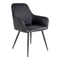 Harbo Dining Chair - PU leather, black, black legs HN1223 (set of 2)