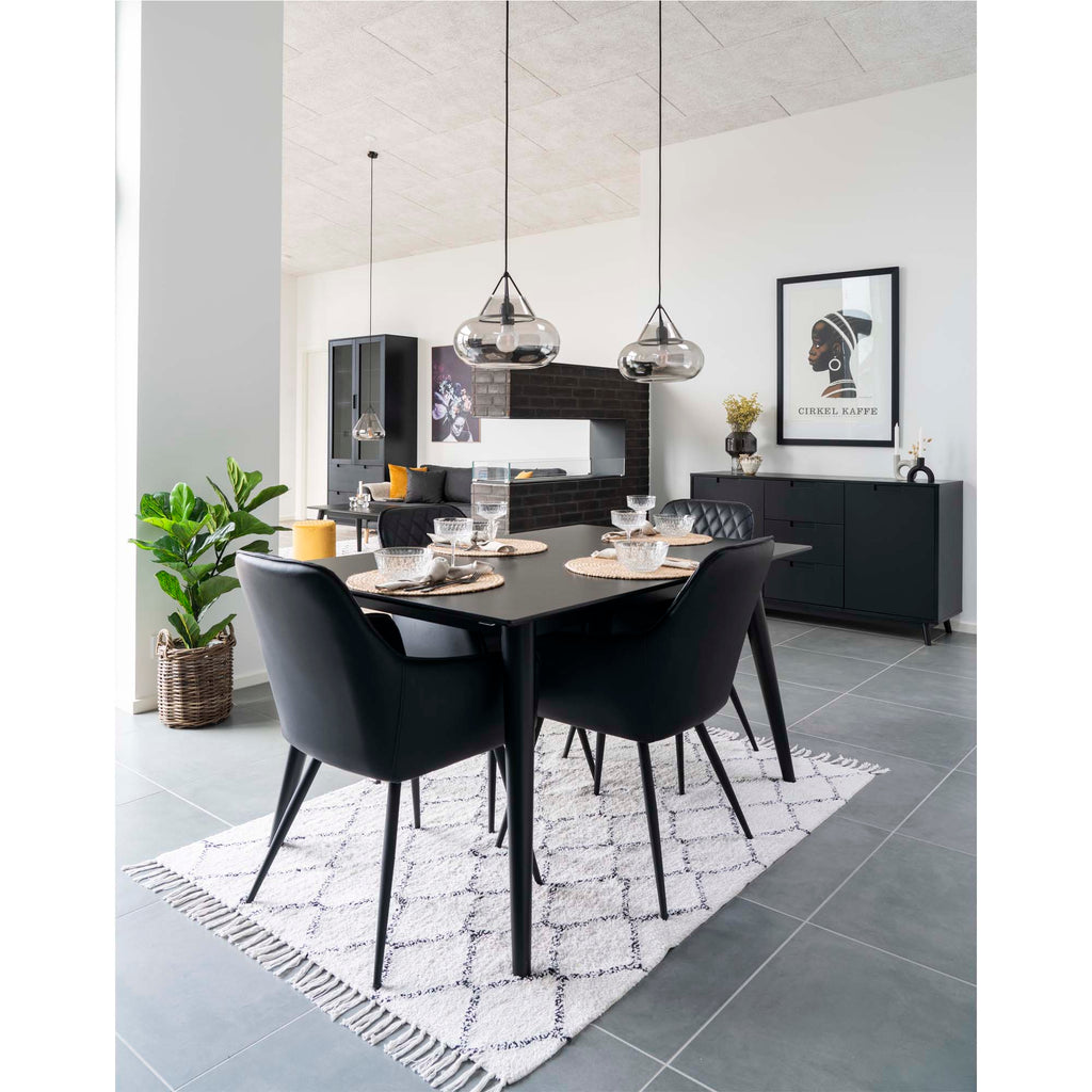 Harbo Dining Chair - PU leather, black, black legs HN1223 (set of 2)