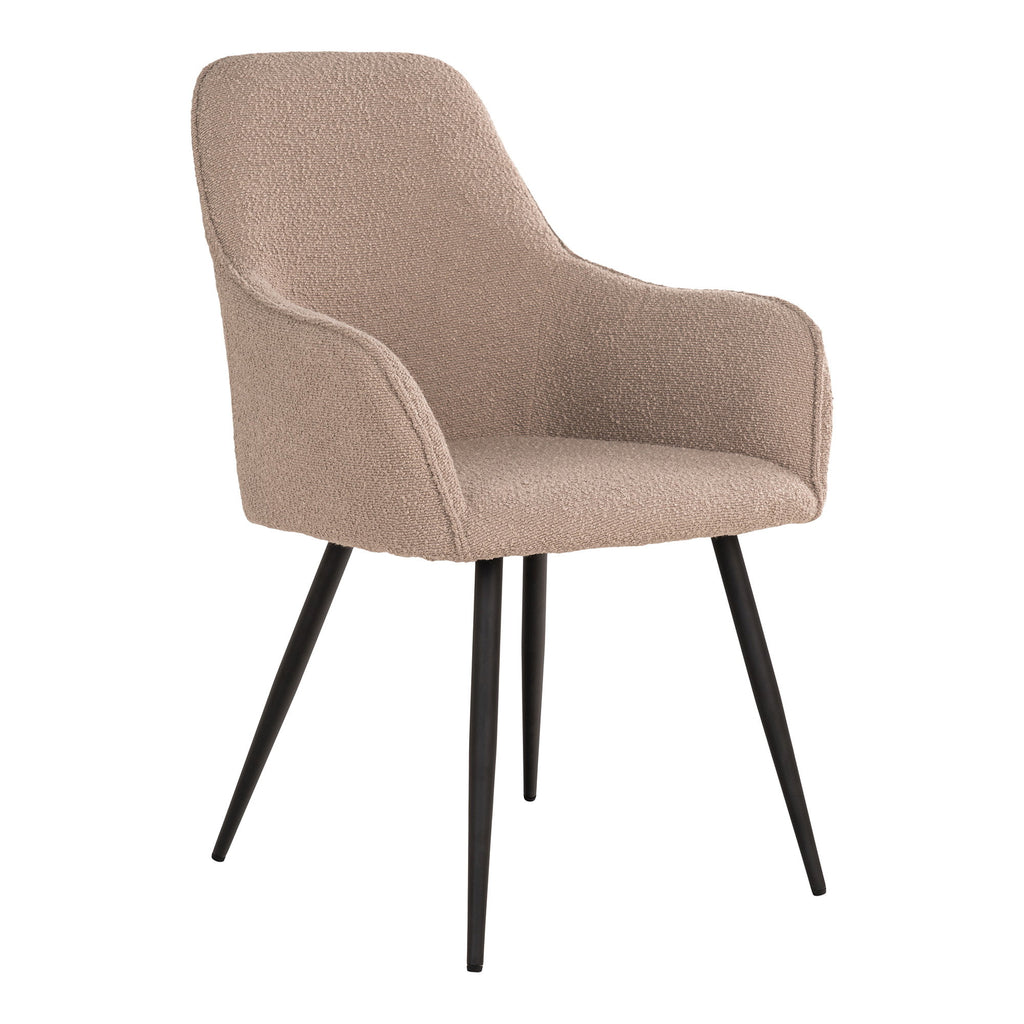 Harbo Eetkamerstoel - Bouclé, beige, zwarte poten HN1233 (set van 2)