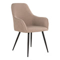 Harbo Eetkamerstoel - Bouclé, beige, zwarte poten HN1233 (set van 2)