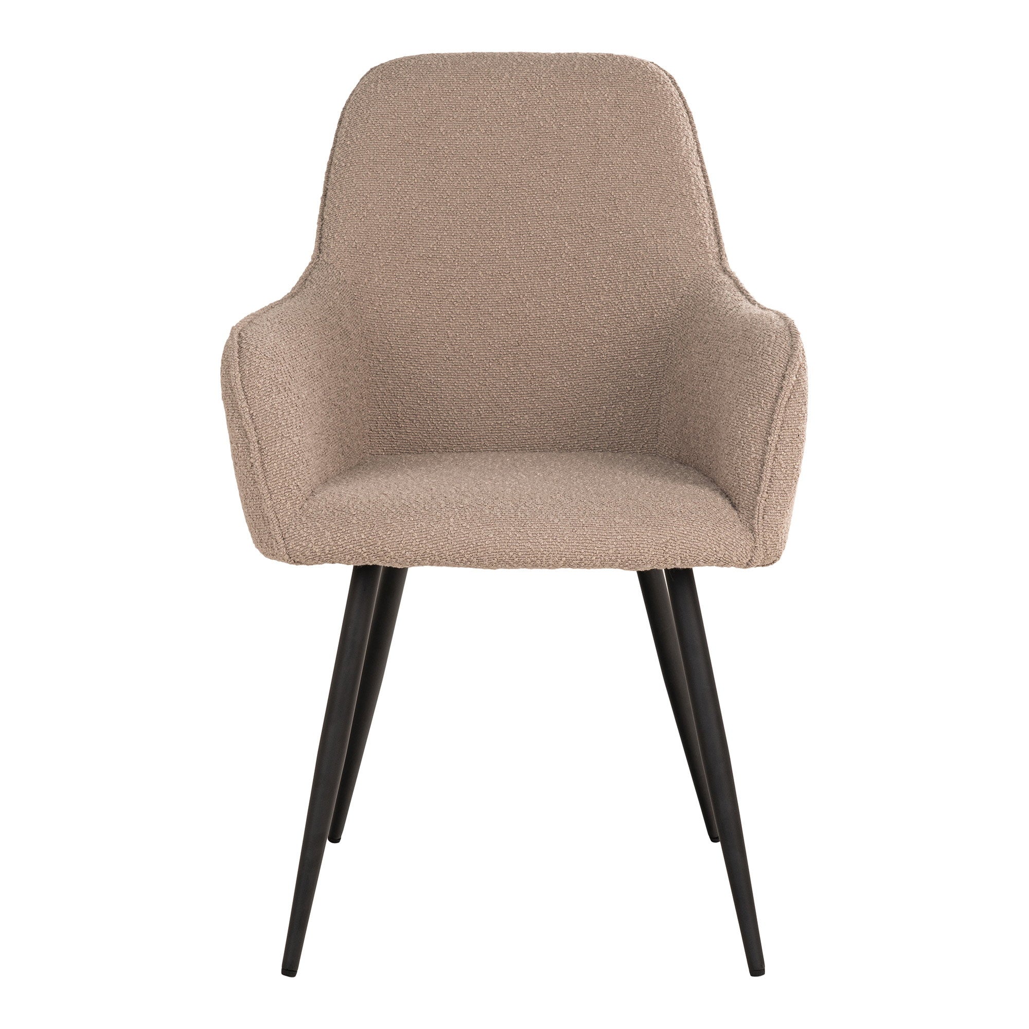 Harbo Eetkamerstoel - Bouclé, beige, zwarte poten HN1233 (set van 2)