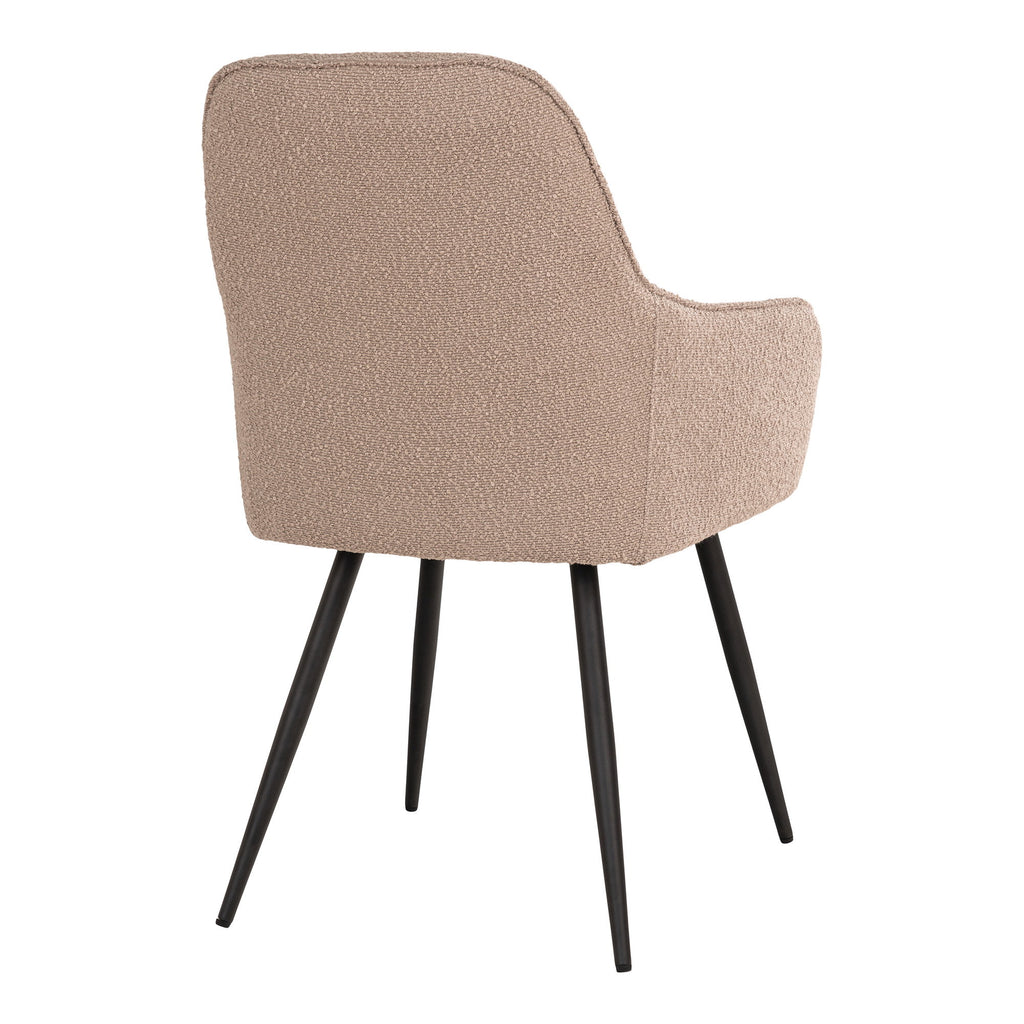 Harbo Eetkamerstoel - Bouclé, beige, zwarte poten HN1233 (set van 2)