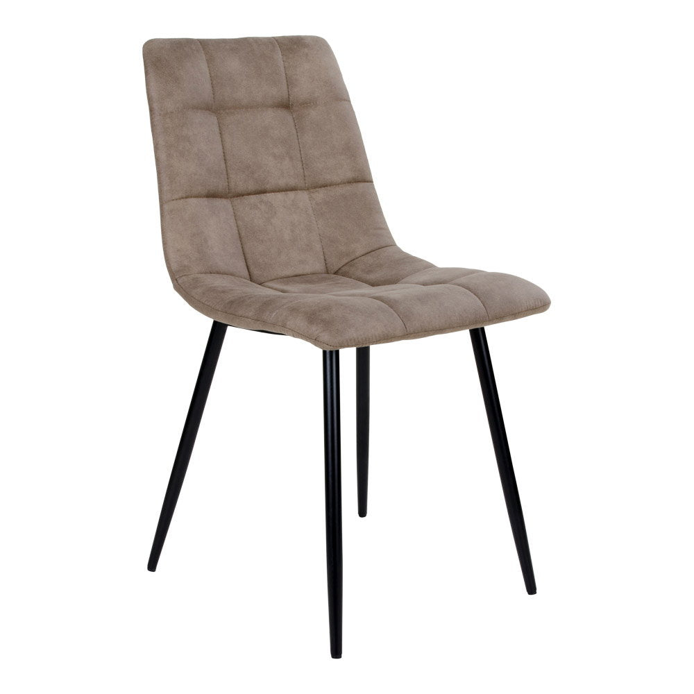 Middelfart Dining Chair - Microfiber, light brown, black legs HN1281 (set of 2)