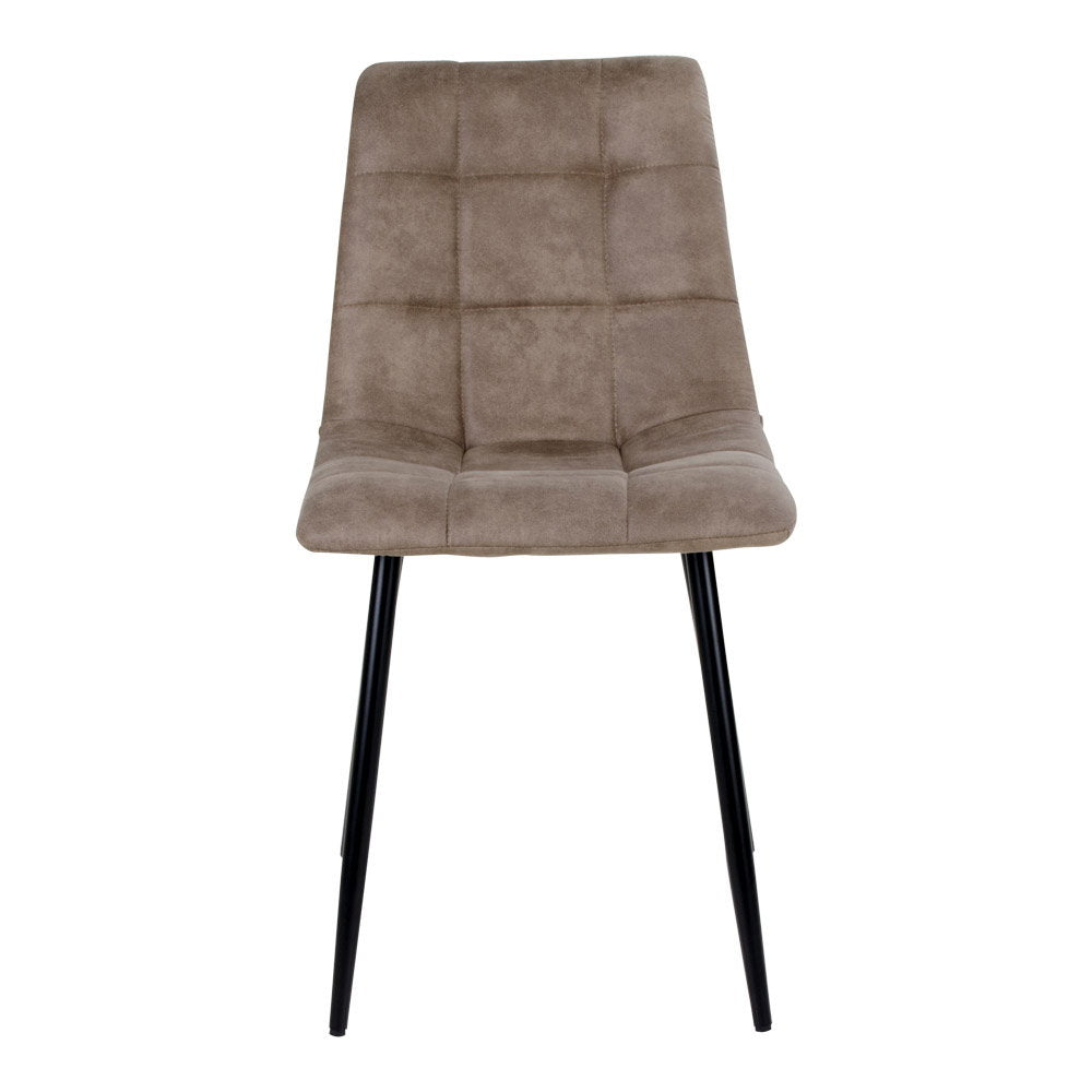 Middelfart Dining Chair - Microfiber, light brown, black legs HN1281 (set of 2)