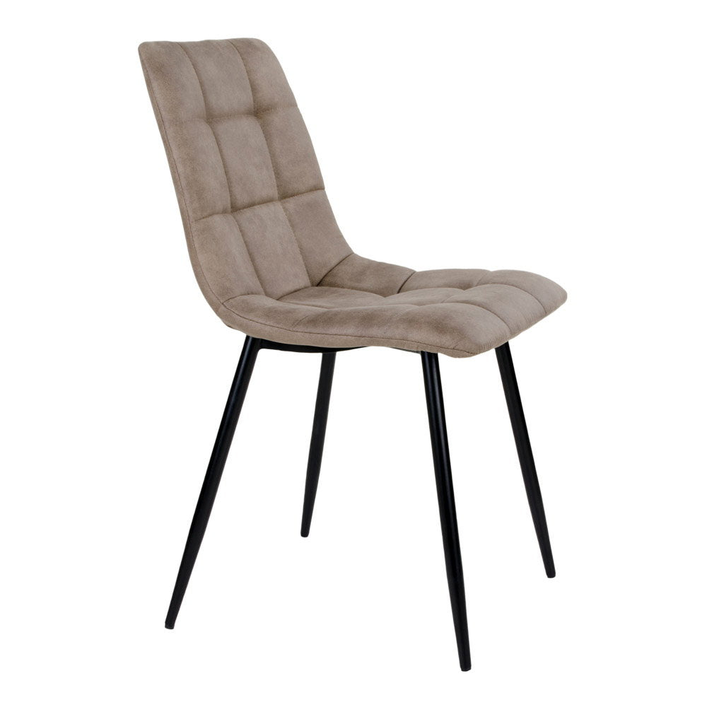 Middelfart Dining Chair - Microfiber, light brown, black legs HN1281 (set of 2)