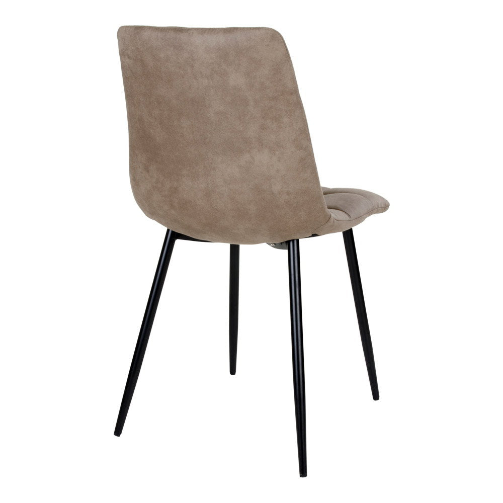 Middelfart Dining Chair - Microfiber, light brown, black legs HN1281 (set of 2)