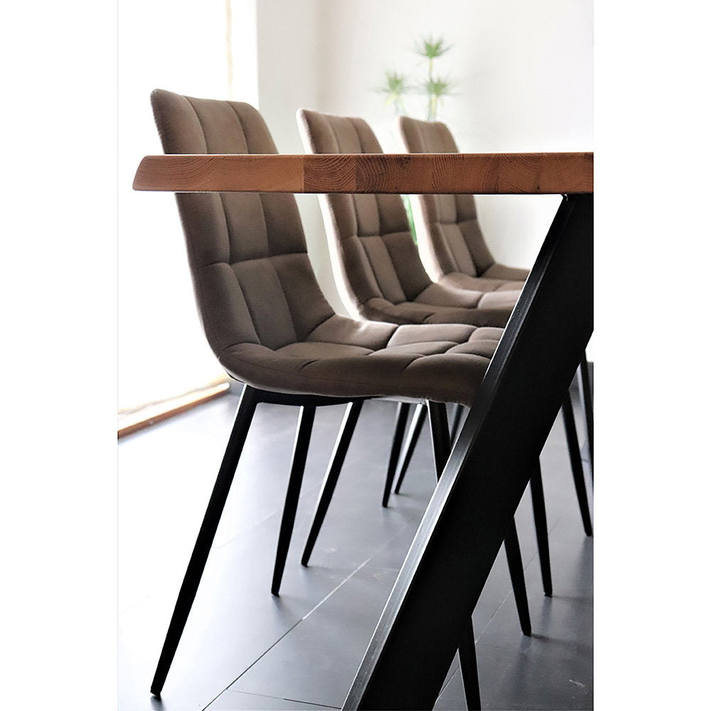 Middelfart Dining Chair - Microfiber, light brown, black legs HN1281 (set of 2)