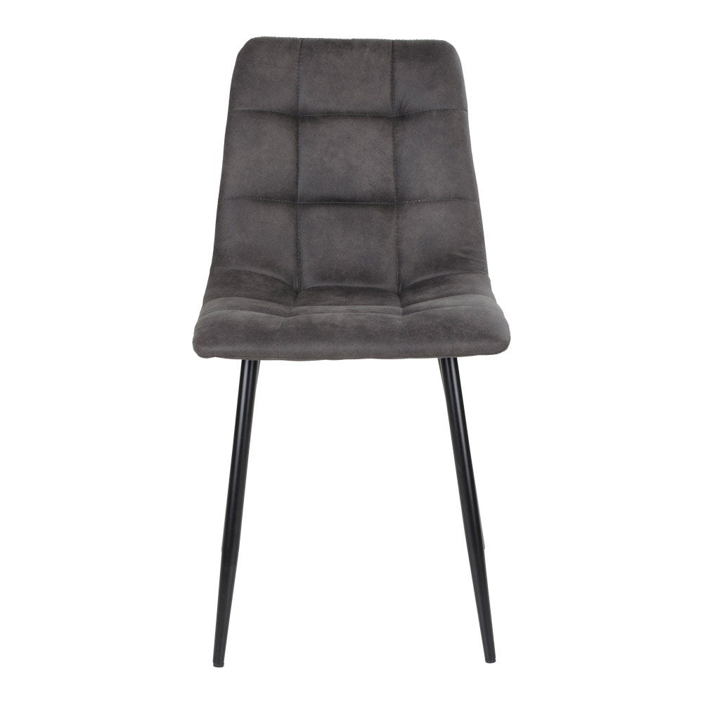 Middelfart Dining Chair - Microfiber, dark gray, black legs HN1229 (set of 2)