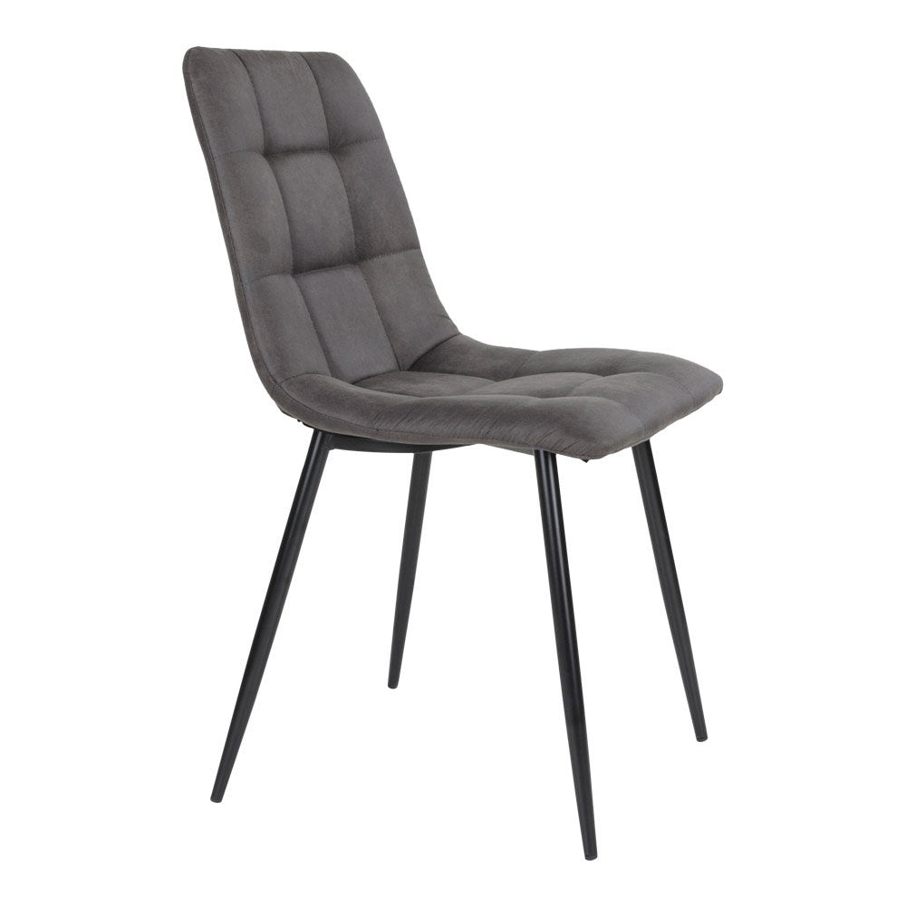 Middelfart Dining Chair - Microfiber, dark gray, black legs HN1229 (set of 2)