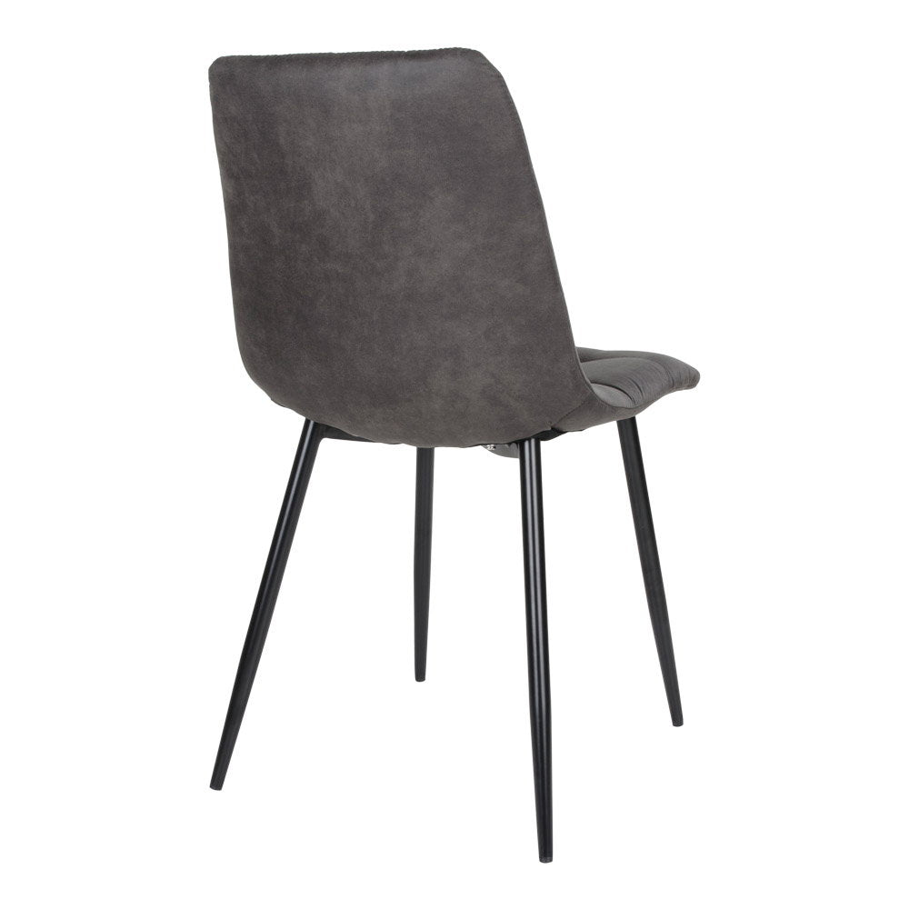 Middelfart Dining Chair - Microfiber, dark gray, black legs HN1229 (set of 2)