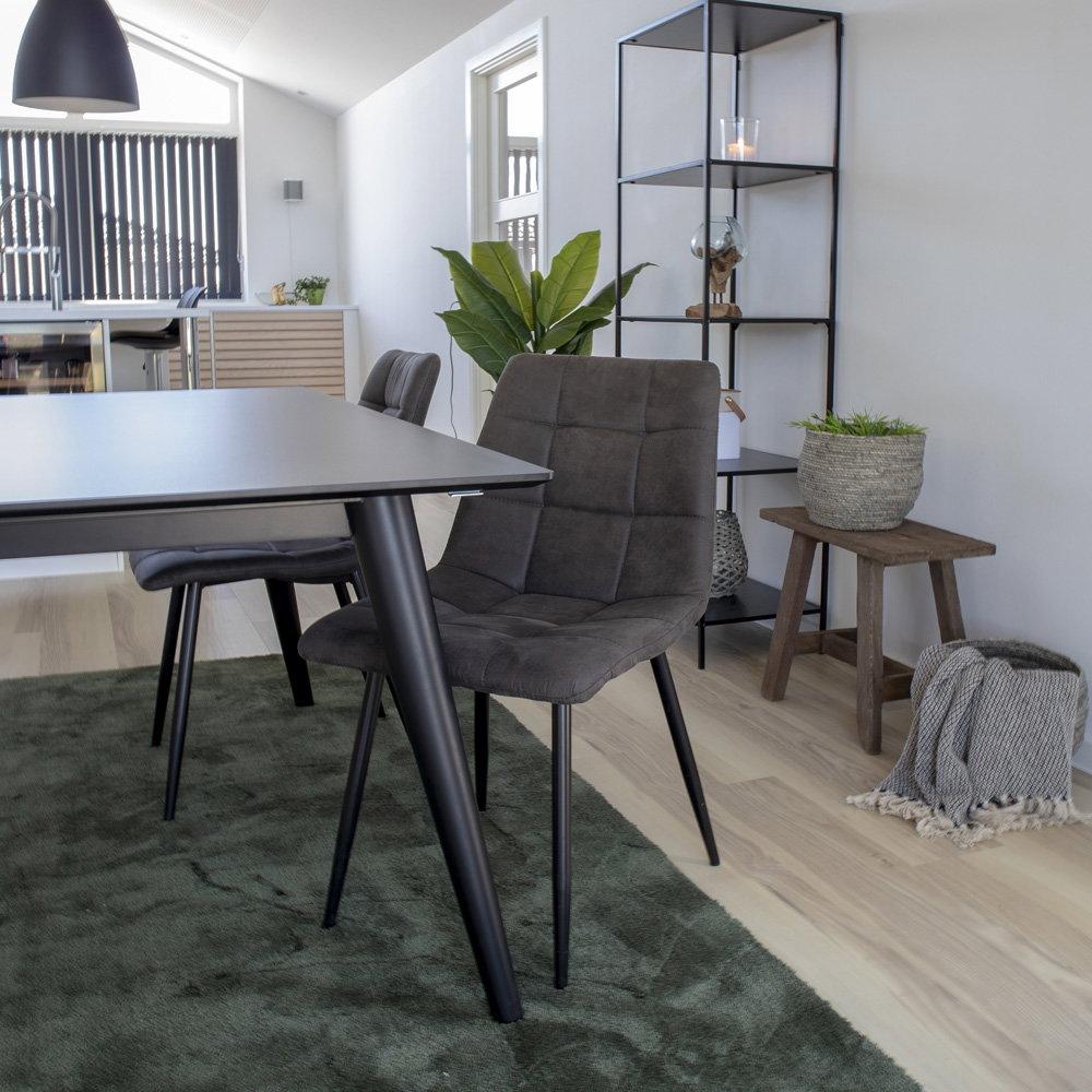 Middelfart Dining Chair - Microfiber, dark gray, black legs HN1229 (set of 2)