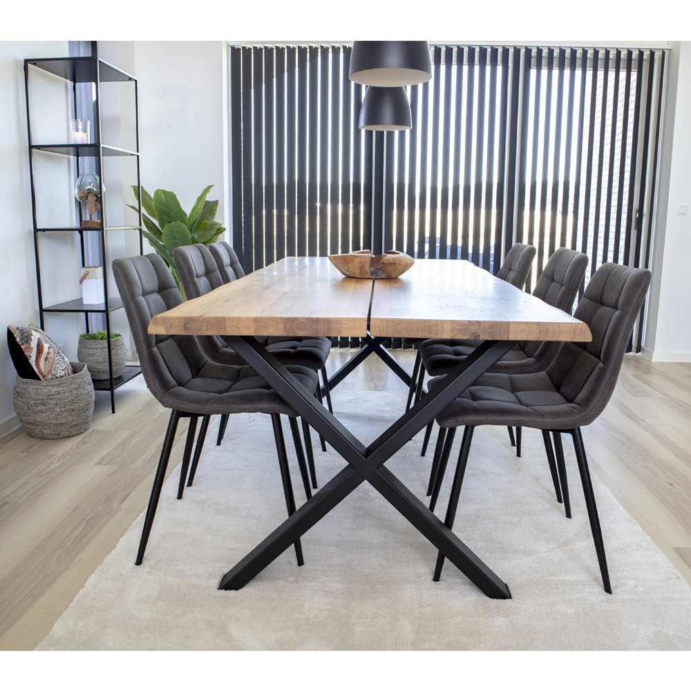 Middelfart Dining Chair - Microfiber, dark gray, black legs HN1229 (set of 2)