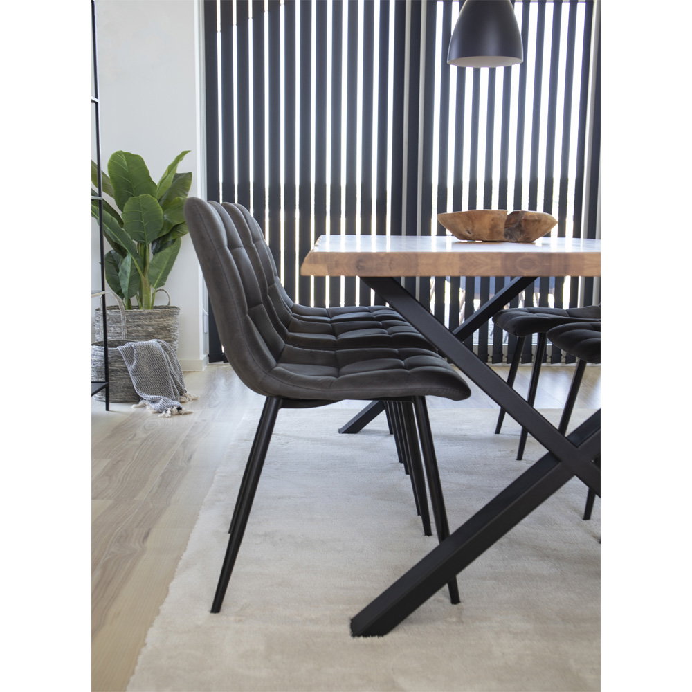 Middelfart Dining Chair - Microfiber, dark gray, black legs HN1229 (set of 2)