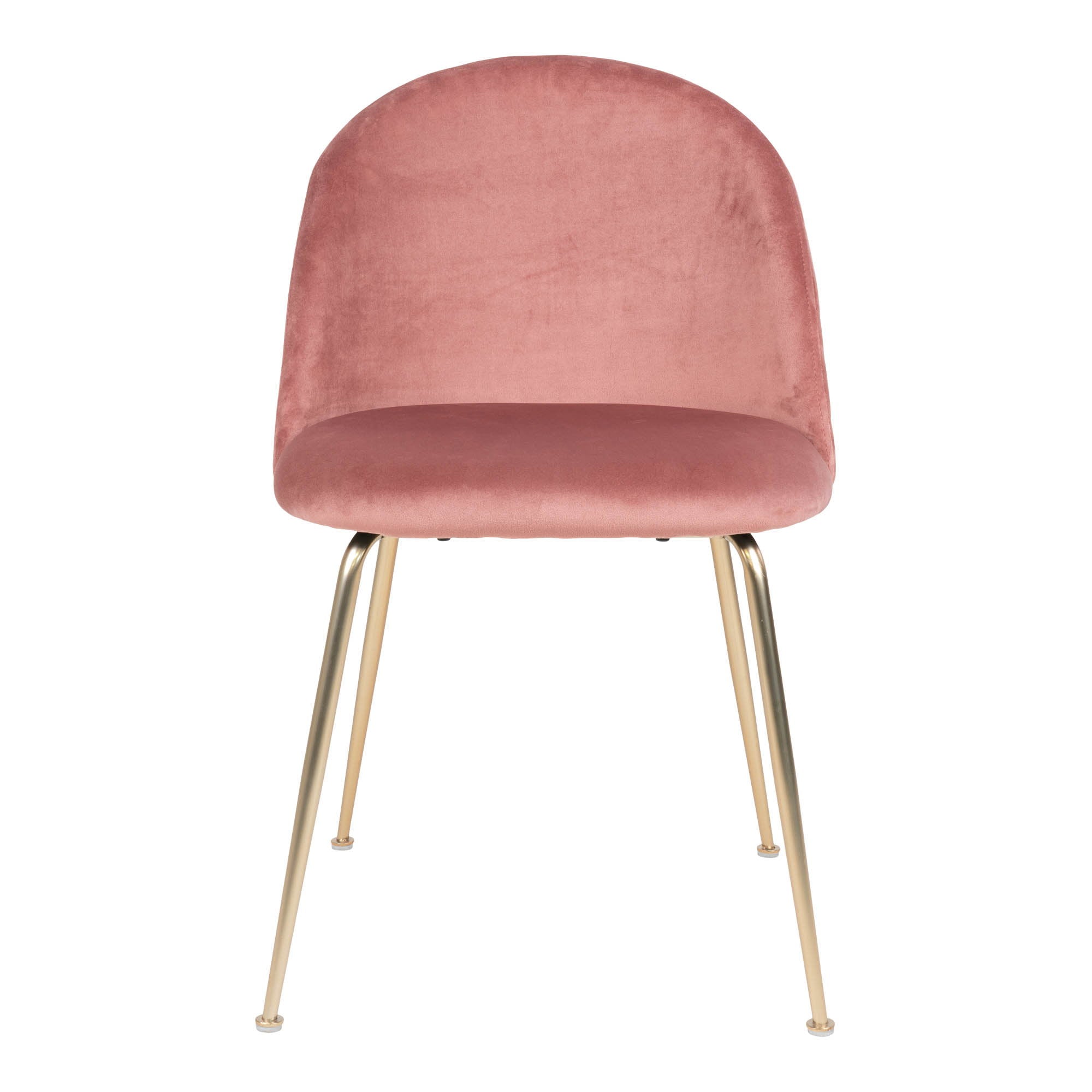 Geneve Dining Chair - Velvet, Pink, Brass-look Legs HN1214 (set of 2)