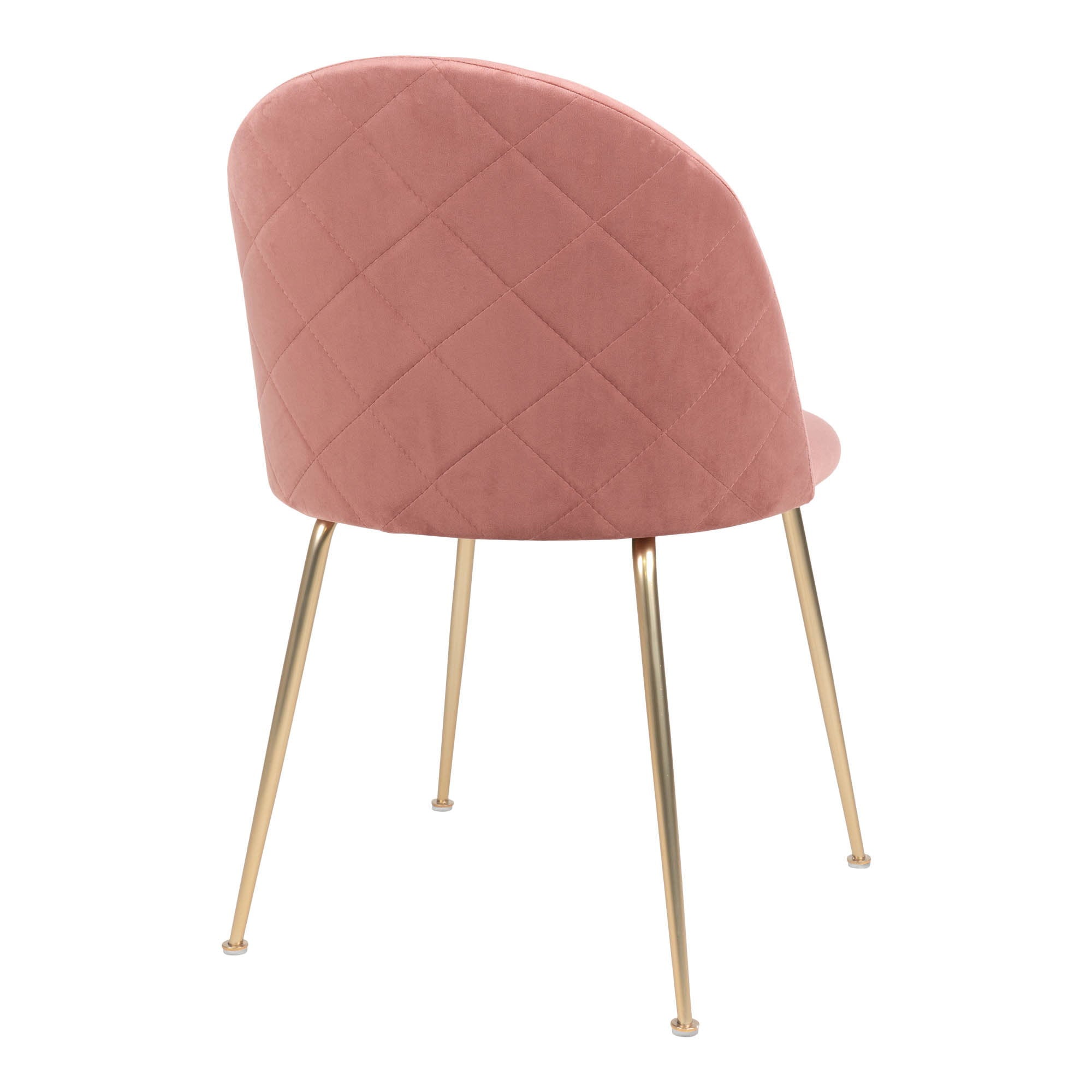 Geneve Dining Chair - Velvet, Pink, Brass-look Legs HN1214 (set of 2)