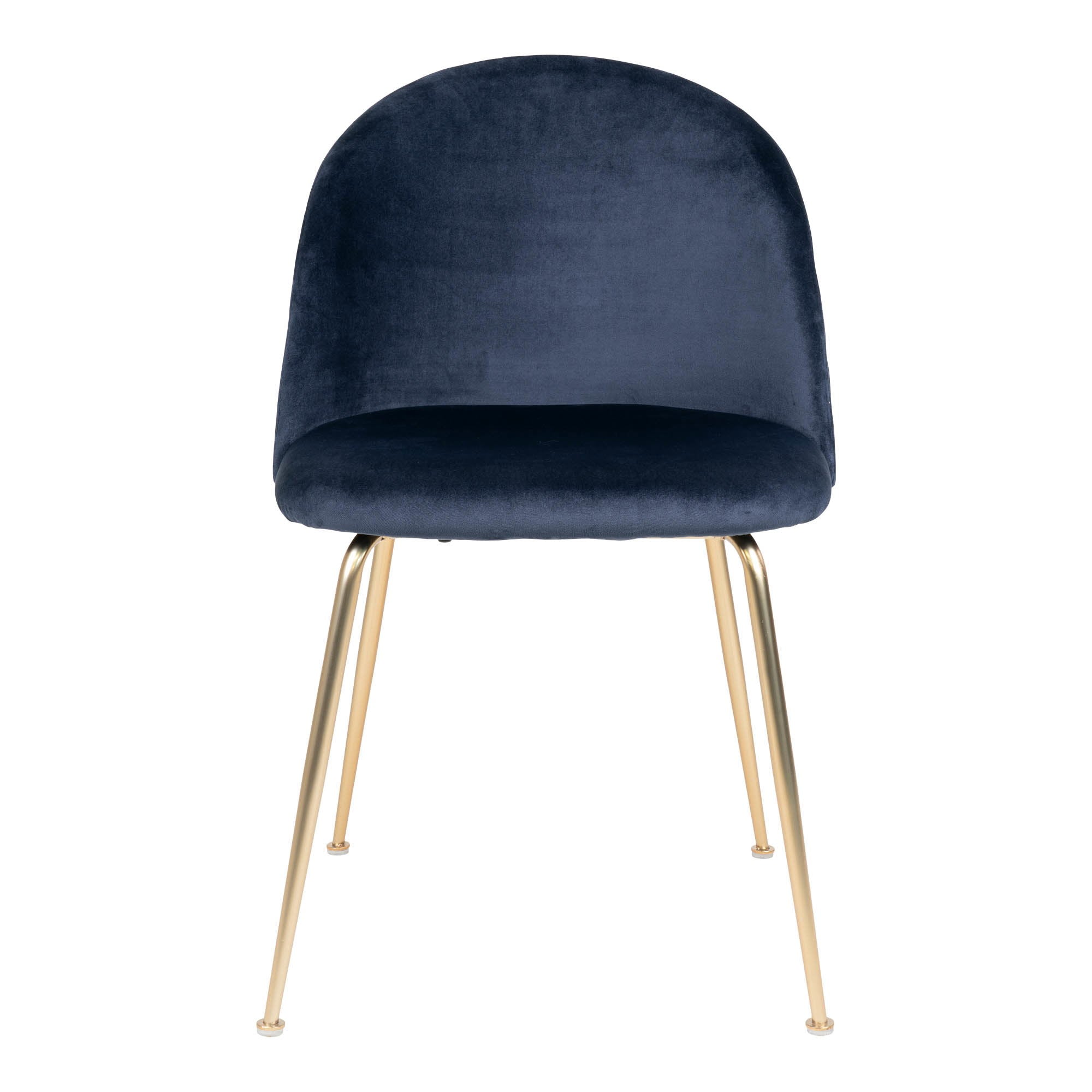 Geneve Eetkamerstoel - Fluweel, blauw, messinglook poten HN1205 (set van 2)
