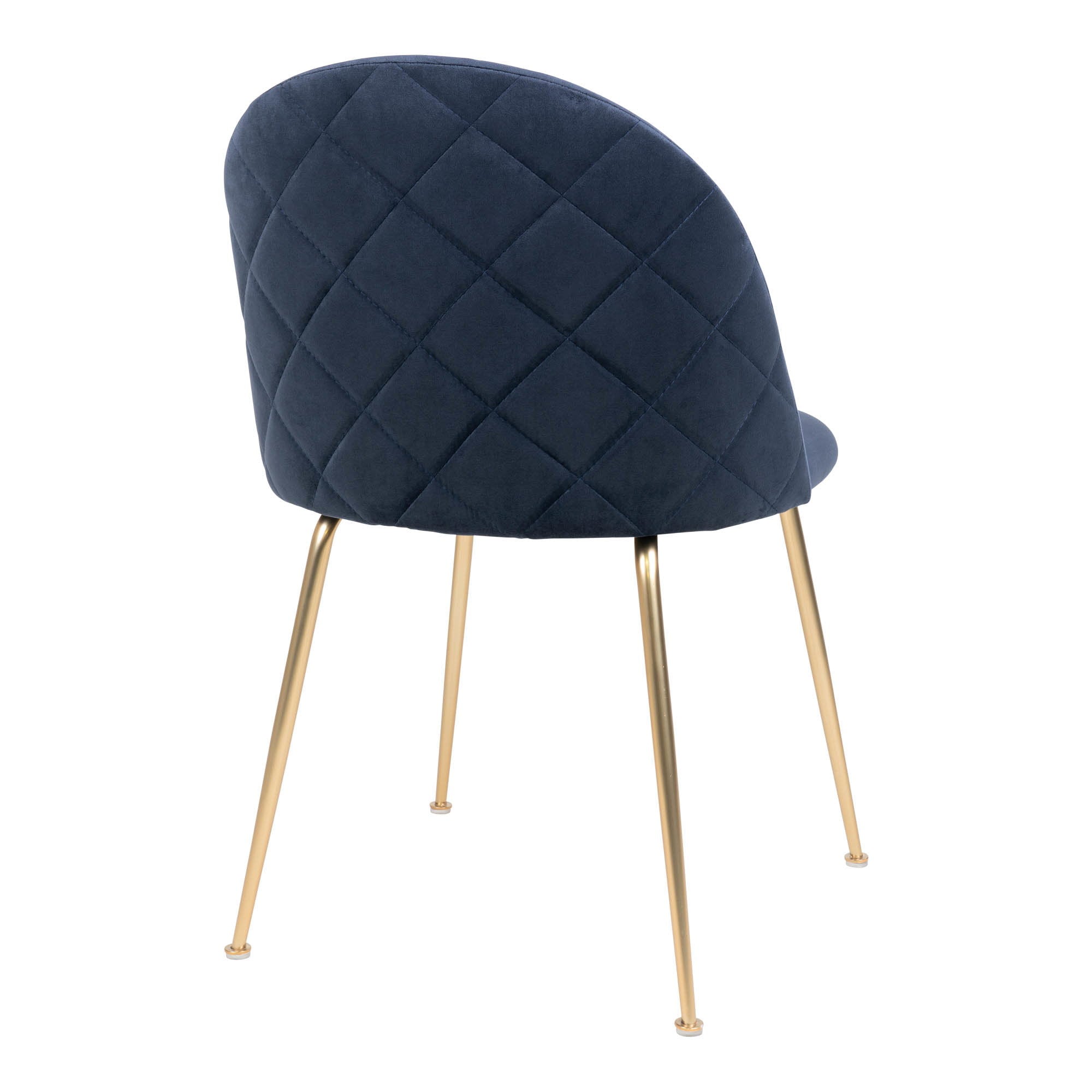 Geneve Eetkamerstoel - Fluweel, blauw, messinglook poten HN1205 (set van 2)