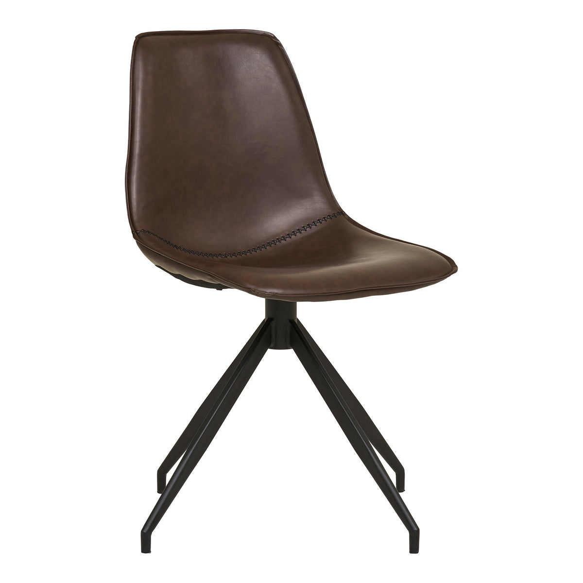 Dark brown dining chair PU leather Monaco with swivel function - set of 2