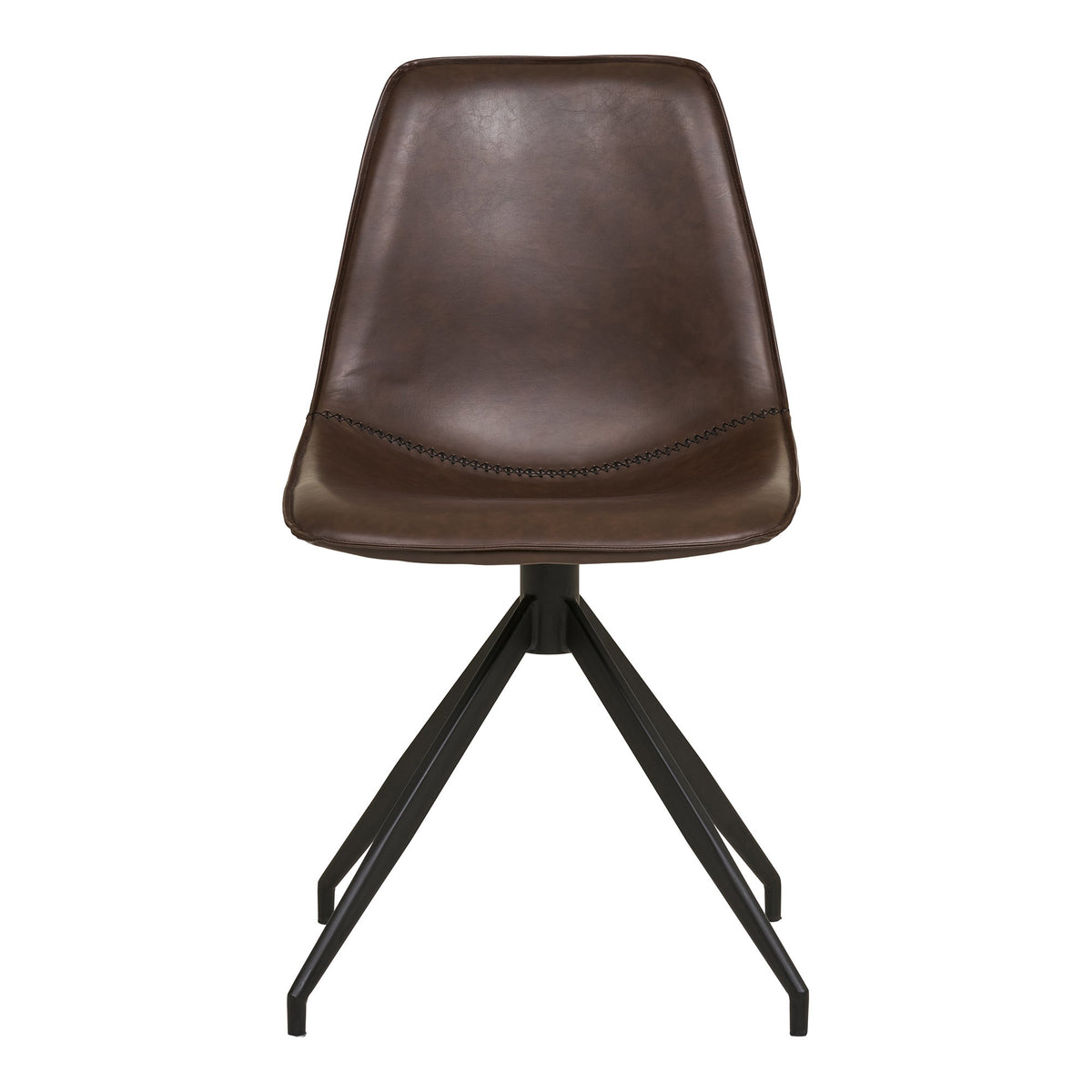 Dark brown dining chair PU leather Monaco with swivel function - set of 2