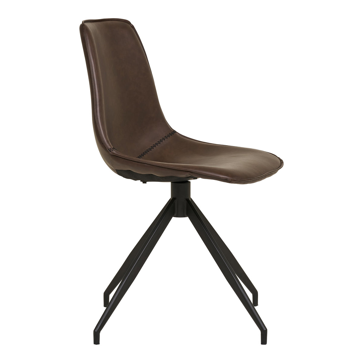 Dark brown dining chair PU leather Monaco with swivel function - set of 2