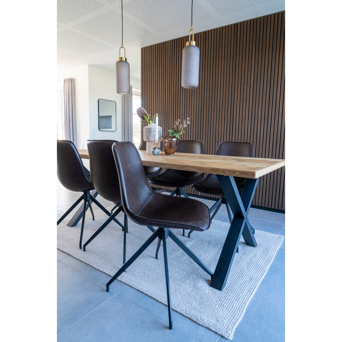 Dunkelbrauner Esszimmerstuhl PU-Leder Monaco mit Drehfunktion – 2er-Set