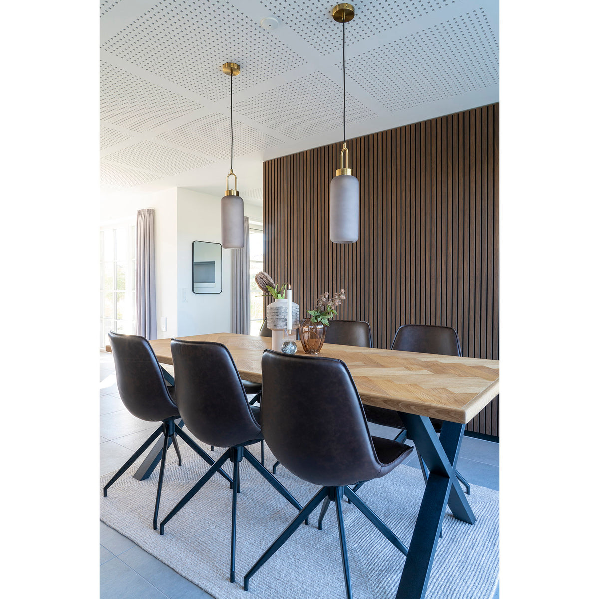 Dunkelbrauner Esszimmerstuhl PU-Leder Monaco mit Drehfunktion – 2er-Set