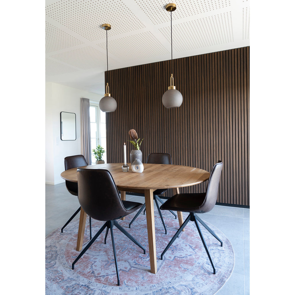 Dunkelbrauner Esszimmerstuhl PU-Leder Monaco mit Drehfunktion – 2er-Set