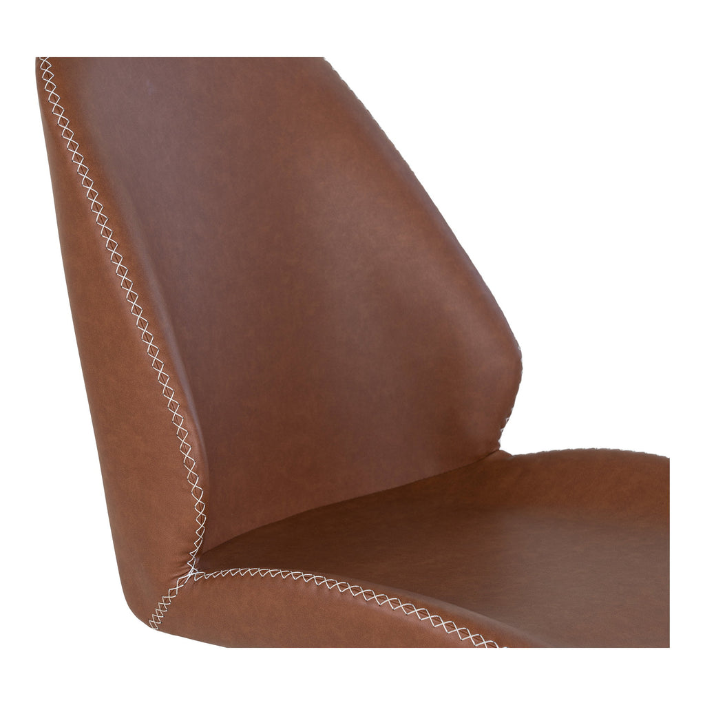 Monte Carlo Eetkamerstoel met Draaifunctie - PU-leer, vintage bruin, zwarte poten (set van 2)