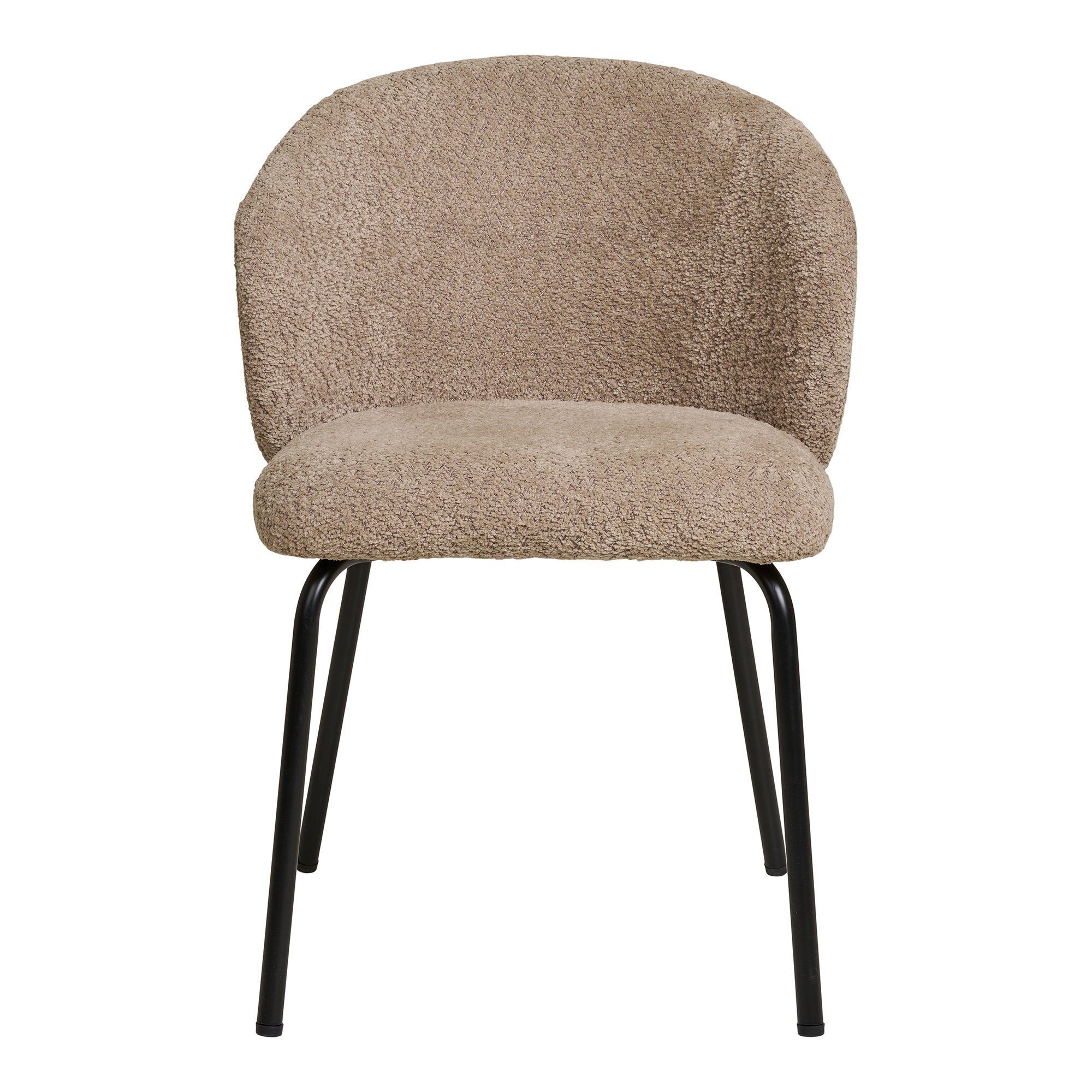 Safira Eetkamerstoel - Bouclé, beige, zwarte poten HN1266 (set van 2)