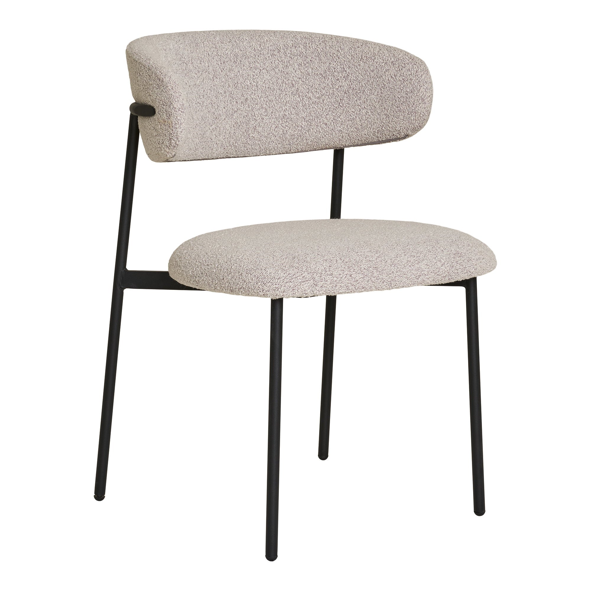 Mira Dining Chair - Bouclé, Sand, Black Legs HN1267 (set of 2)