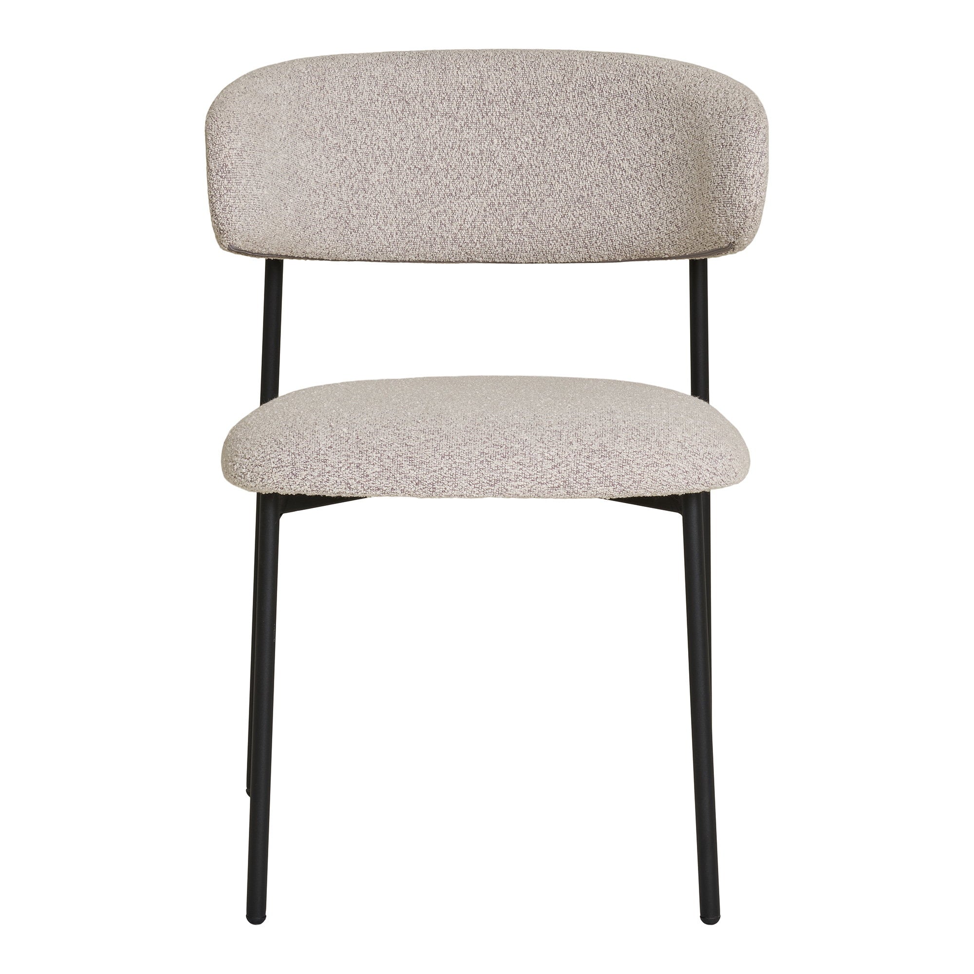 Mira Dining Chair - Bouclé, Sand, Black Legs HN1267 (set of 2)
