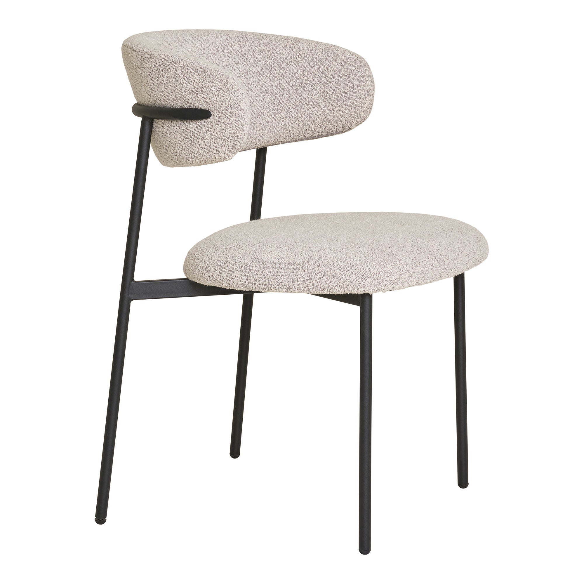 Mira Dining Chair - Bouclé, Sand, Black Legs HN1267 (set of 2)