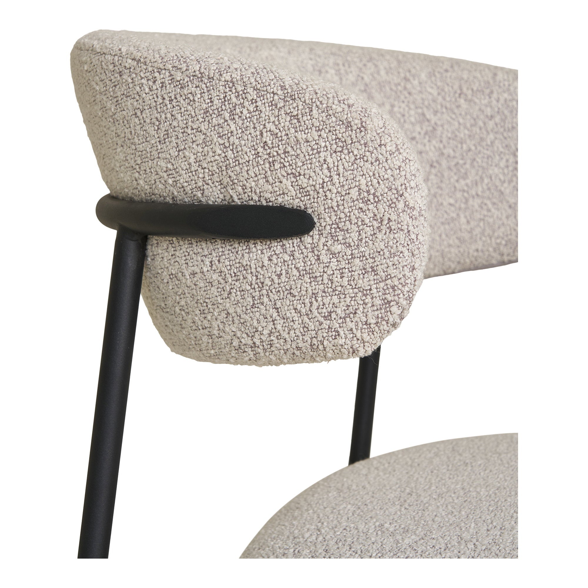 Mira Dining Chair - Bouclé, Sand, Black Legs HN1267 (set of 2)