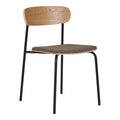 Estepona Dining Chair - Ash Backrest, Brown Seat, Black Legs HN1269 (Set of 2)