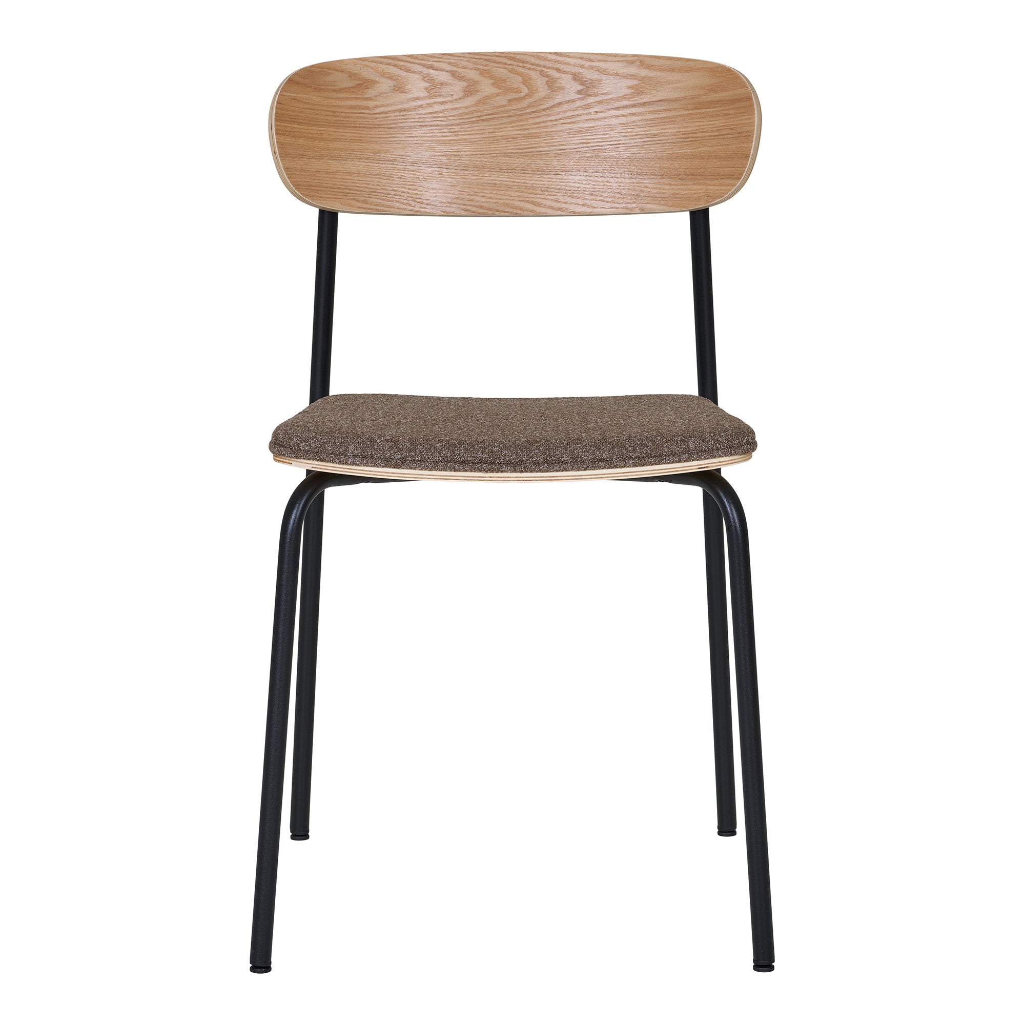 Estepona Dining Chair - Ash Backrest, Brown Seat, Black Legs HN1269 (Set of 2)