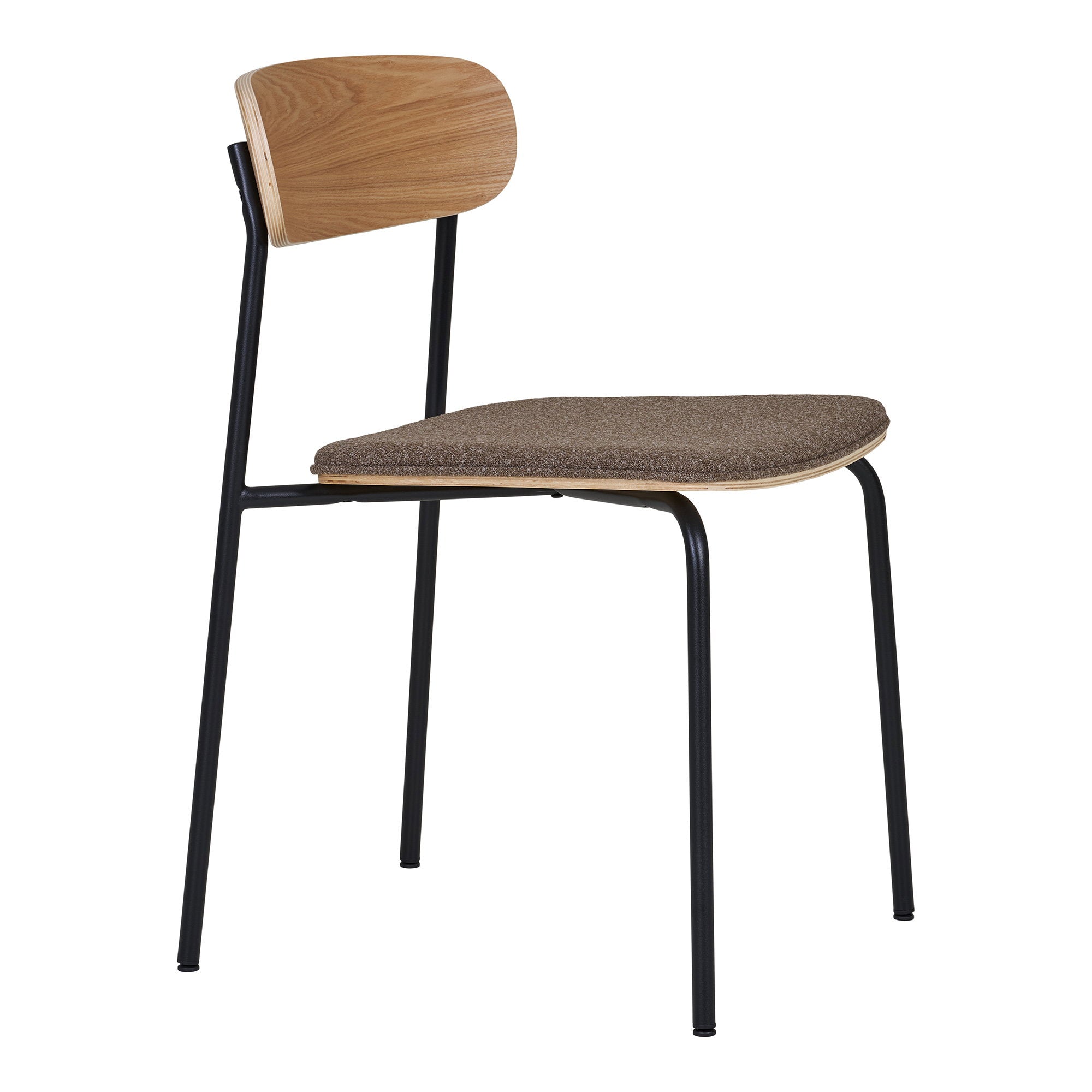 Estepona Dining Chair - Ash Backrest, Brown Seat, Black Legs HN1269 (Set of 2)