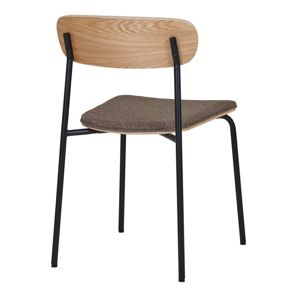 Estepona Dining Chair - Ash Backrest, Brown Seat, Black Legs HN1269 (Set of 2)