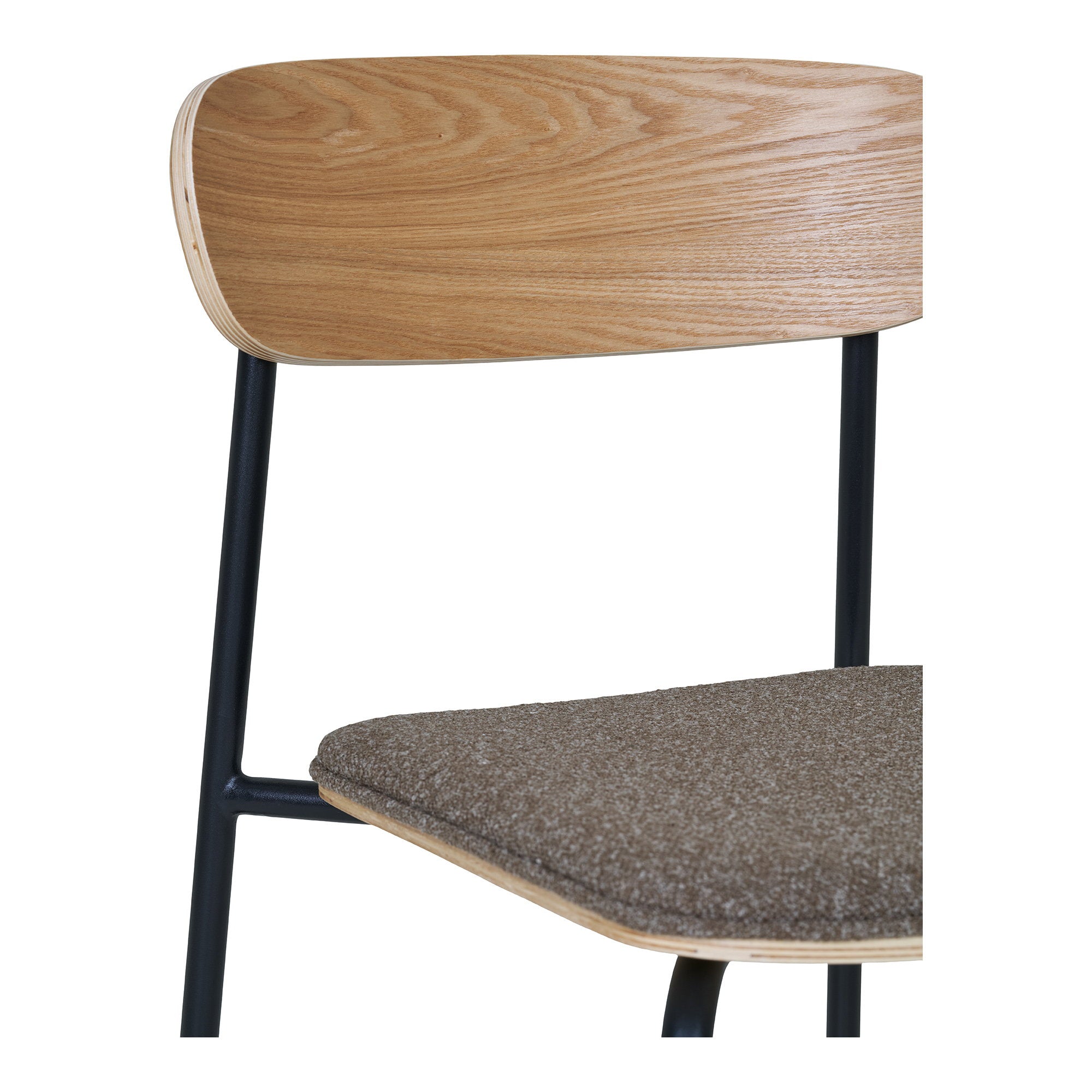 Estepona Dining Chair - Ash Backrest, Brown Seat, Black Legs HN1269 (Set of 2)