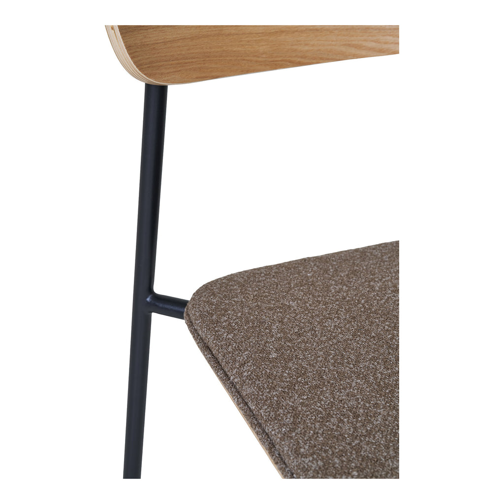 Estepona Dining Chair - Ash Backrest, Brown Seat, Black Legs HN1269 (Set of 2)