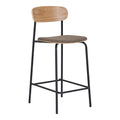 Estepona Counter Stool - Ash Backrest, Brown Seat, Black Legs HN1269 (set of 2)