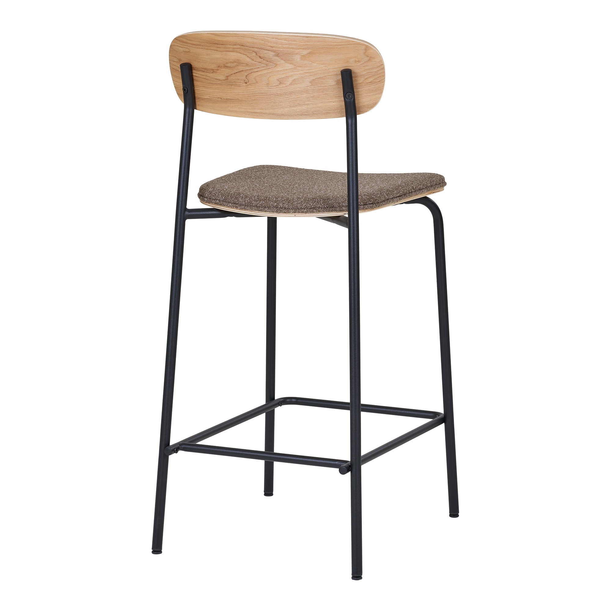 Estepona Counter Stool - Ash Backrest, Brown Seat, Black Legs HN1269 (set of 2)