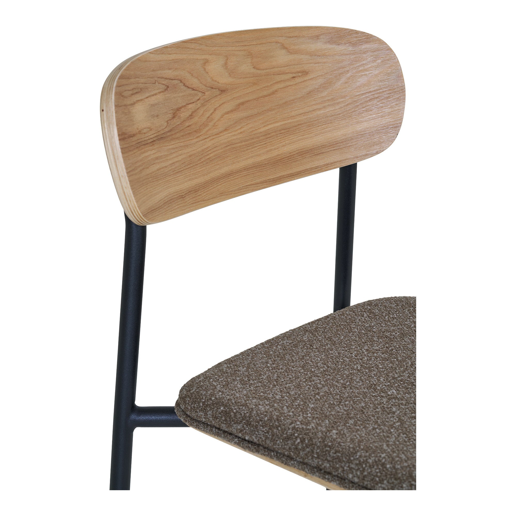 Estepona Counter Stool - Ash Backrest, Brown Seat, Black Legs HN1269 (set of 2)